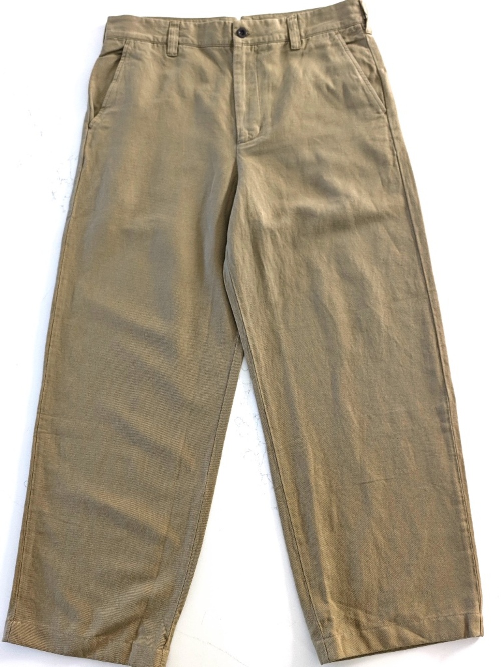 TOAST Jude Wide Leg Trousers Mens 36 Olive Leaf Cotton Linen Twill Chino Pants
